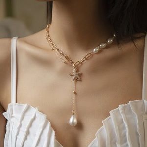 COPY - Starfish and pearl necklace.